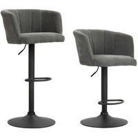 BARHOCKER 2er-Set, höhenverstellbar und drehbar mit Fußstütze, Dunkelgrau - Dunkelgrau, Textil (53/110/59cm) - MIVRAY