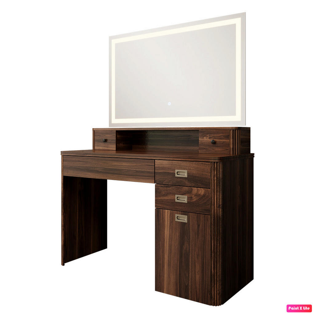 MASĂ DE TOALETĂ Neria Stejar rustic 120 cm cu oglindă LED