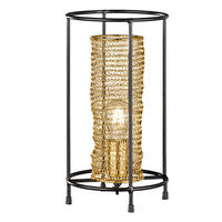 TISCHLEUCHTE Waben Design Gold - Goldfarben, Metall (20/20/36cm)