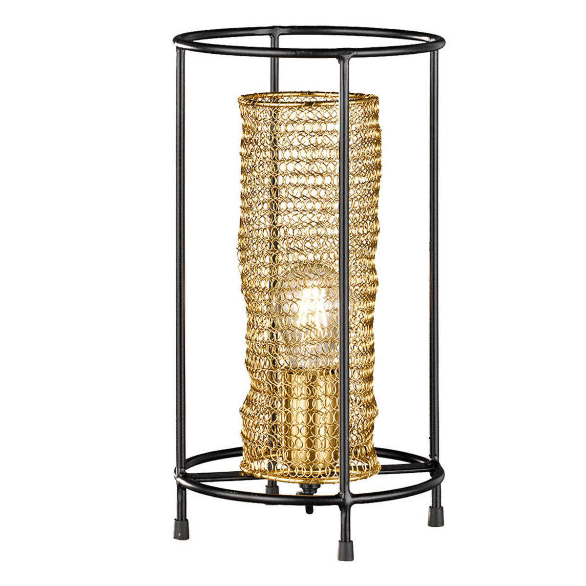 TISCHLEUCHTE Waben Design Gold - Goldfarben, Metall (20/20/36cm)