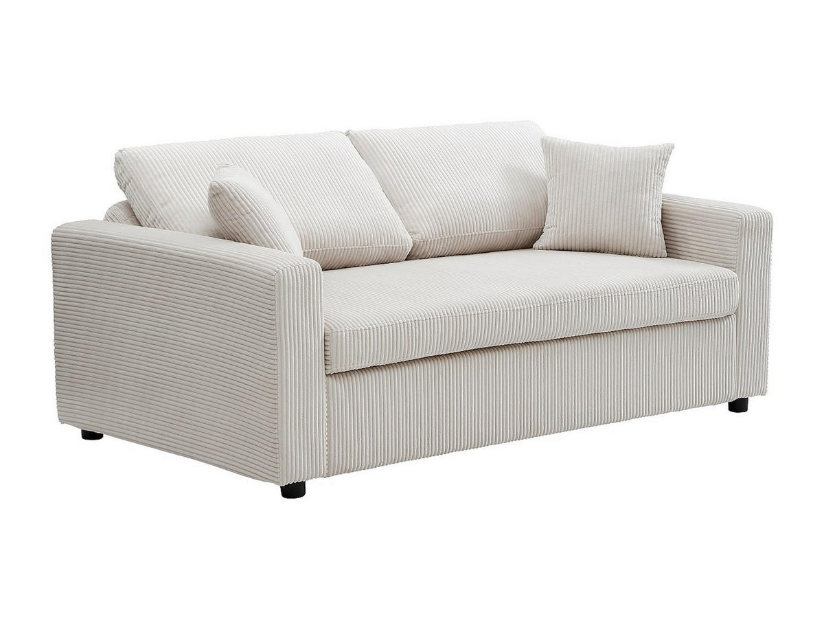 SCHLAFSOFA - 3 Personen - samt - beige Inizor - Beige, Textil (168/85/101cm) - Vente-Unique