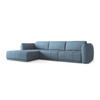 ECKSOFA Links Chenille Stoff Blau - Blau/Blaugrau, Kunststoff/Textil (170/290cm) - Makamii