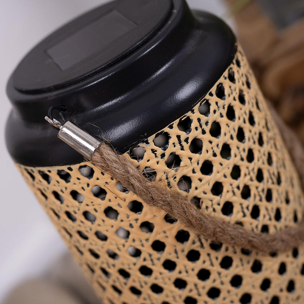 LED AUSSENLEUCHTE Bambus Braun Schwarz 2er Set - Braun, Holz (12/12/45cm)