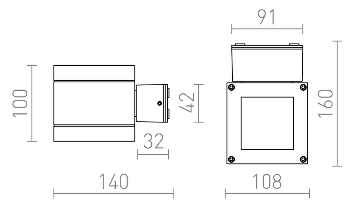 AUSSENLEUCHTE TELO Anthrazitgrau 5 W IP44 - Grau, Metall (140/108/10cm) - Rendl