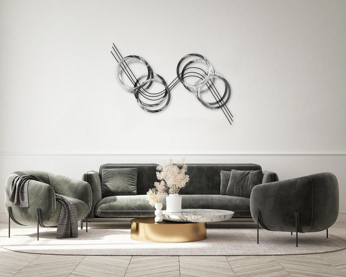 WANDDEKO Silber 115/67 cm - Silberfarben, Metall (115/67/5cm) - KUNSTLOFT