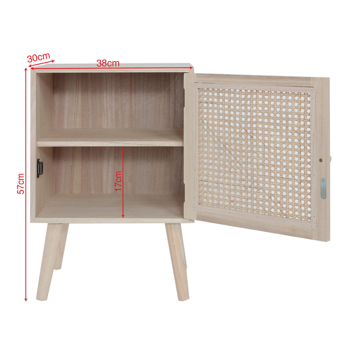 NACHTTISCH Braun 30/38/57 cm - Braun, Holz (30/57/38cm) - Mobili Rebecca