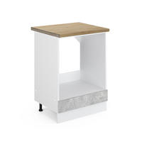 HERDUMBAUSCHRANK R-Line Beton 60 cm , AP Eiche - Weiß/Grau, Holzwerkstoff (60/81.6/60cm) - Vicco
