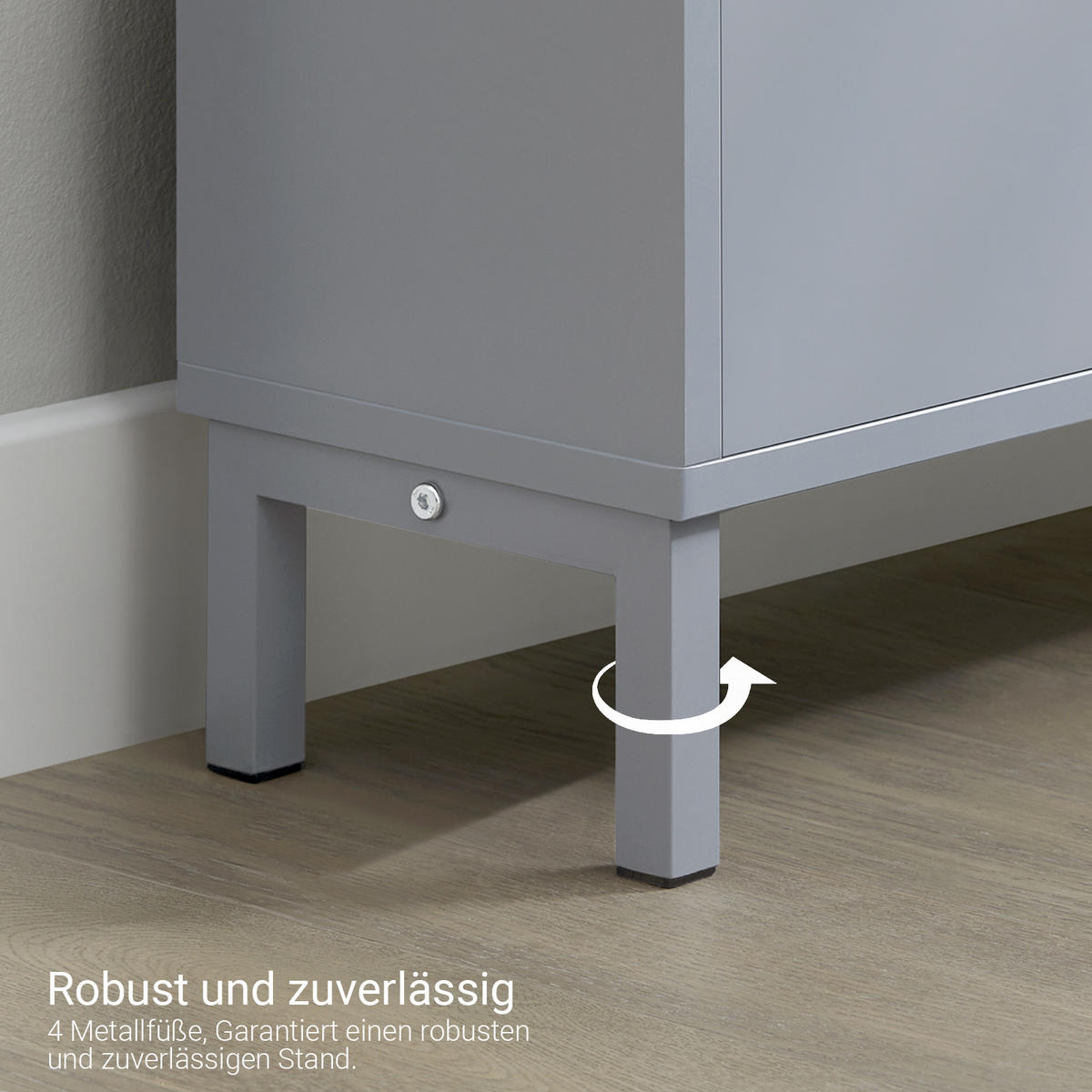 SCHUHSCHRANK Grau - Grau, Holzwerkstoff/Metall (50/91/19cm) - SoBuy
