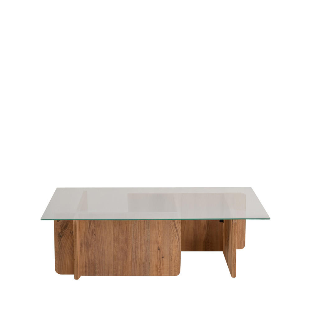 COUCHTISCH - Glas - Dunkles Holz - Nussbaumfarben, Glas (105/65/30cm) - Drawer