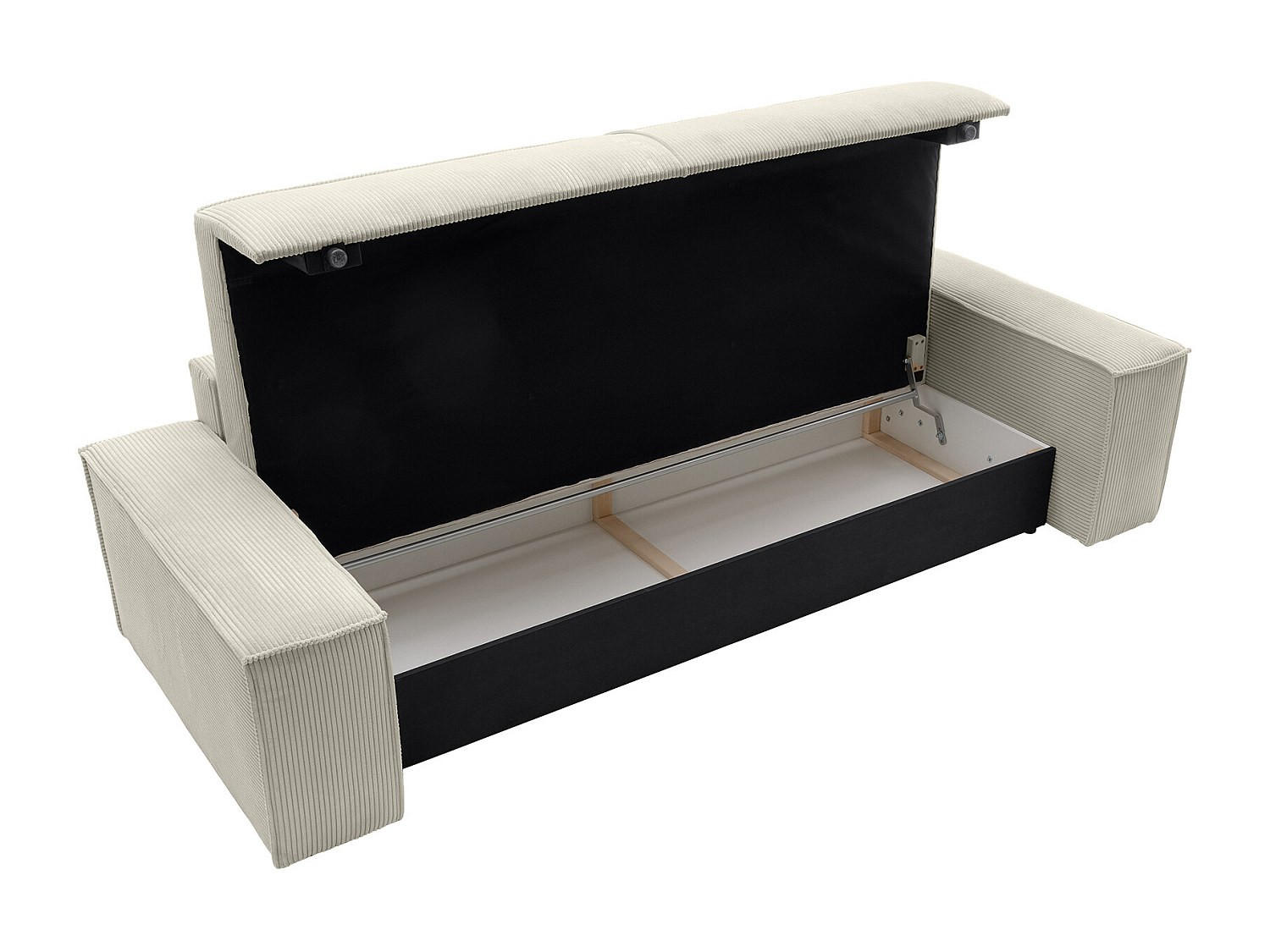 SCHLAFSOFA - 4 Personen-Sitzer - Samt, Stoff - Beige - - Beige, Textil (257/85/102cm) - Vente-Unique