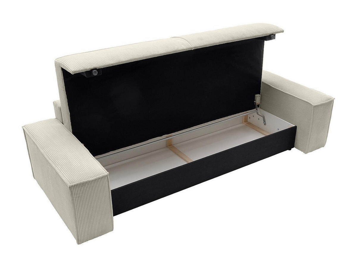 SCHLAFSOFA 4-Sitzer - Cord - Beige - AMELIA - Beige, Textil (257/85/102cm) - Vente-Unique