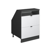 ORMARIĆ ZA KOSI KROV S LADICAMA Rion Bijeli grebeni 60 x 81.6 cm s 2 ladice, korpus ormara dubine 60 cm - bijela/antracit, drvni materijal (60/83.8/60cm) - Vicco