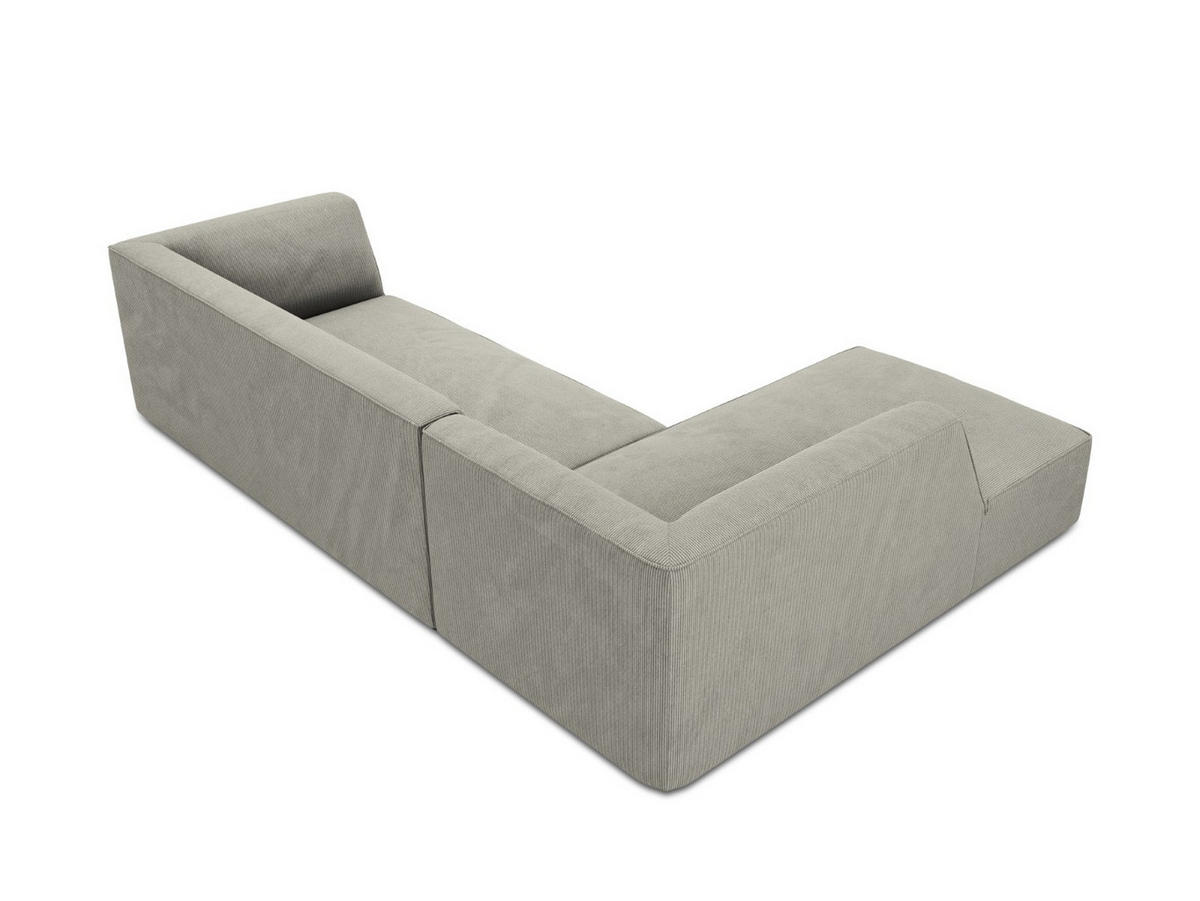 ECKSOFA links Ruby aus Cord hellgrau 4 Sitzplätze - Hellgrau, Textil (180/273cm) - Micadoni