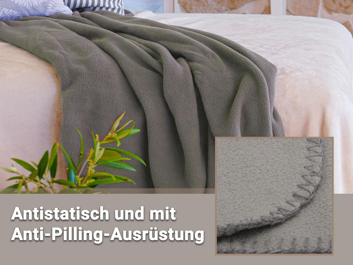 KUSCHELDECKE, 130x170 cm, 100% Polyester, Grau - Taupe, Textil (130/170cm) - Zollner
