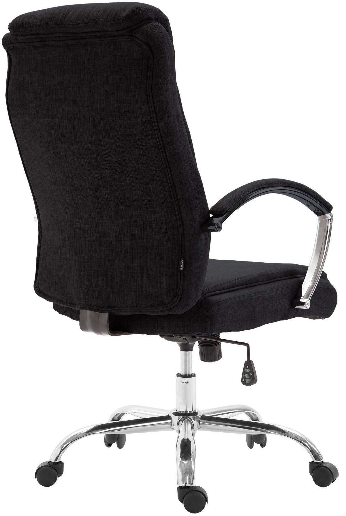 DREHSTUHL Stoff Schwarz - Chromfarben/Schwarz, Textil/Metall (65/115/73cm) - CLP