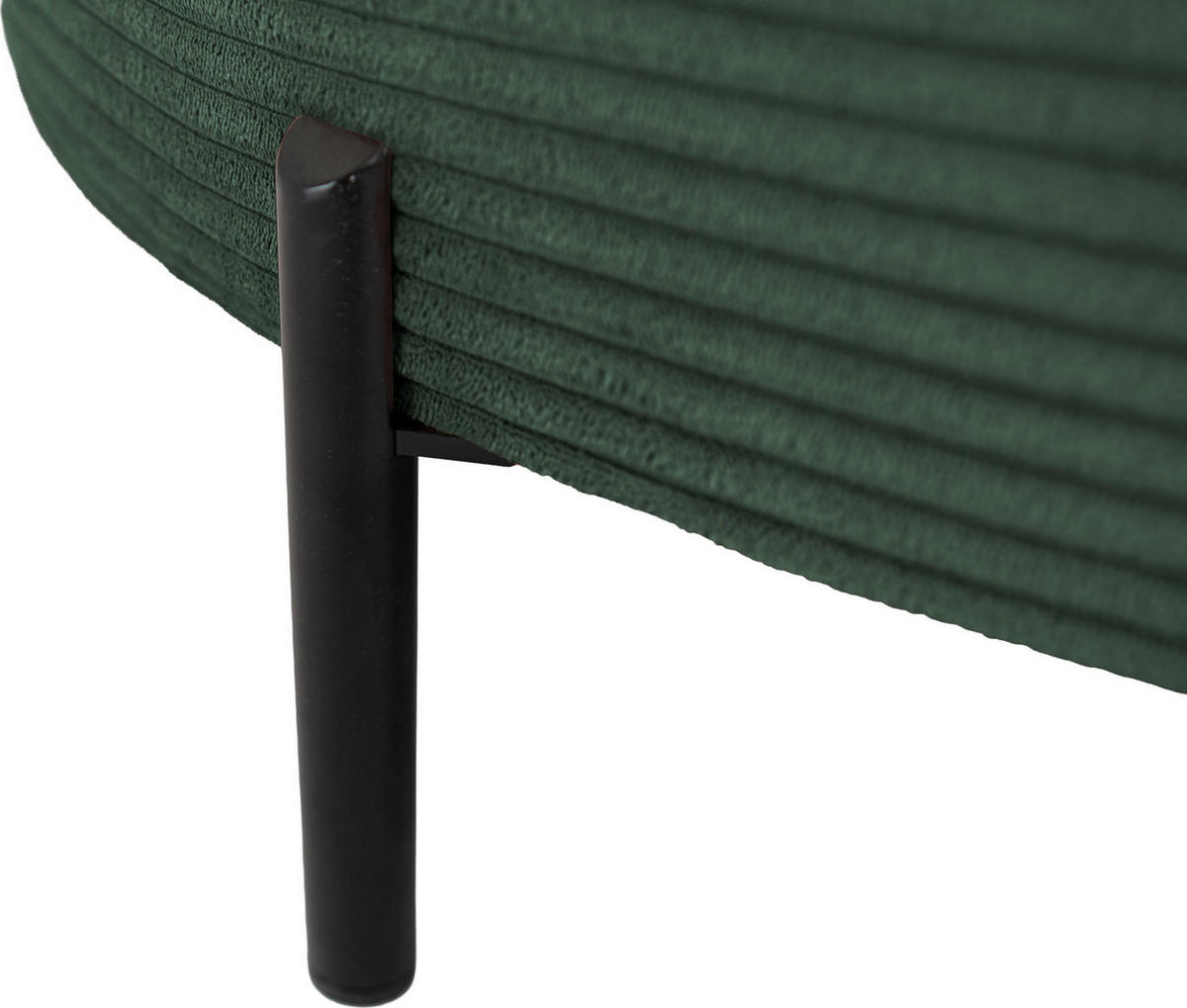 ECKSOFA Hana Loft 3-Sitzer Ecke Rechts, Cordstoff Chenille, Dunkelgrün 241/80/168 cm - Dunkelgrün/Schwarz, Textil/Metall (168/241cm) - WFL GROUP