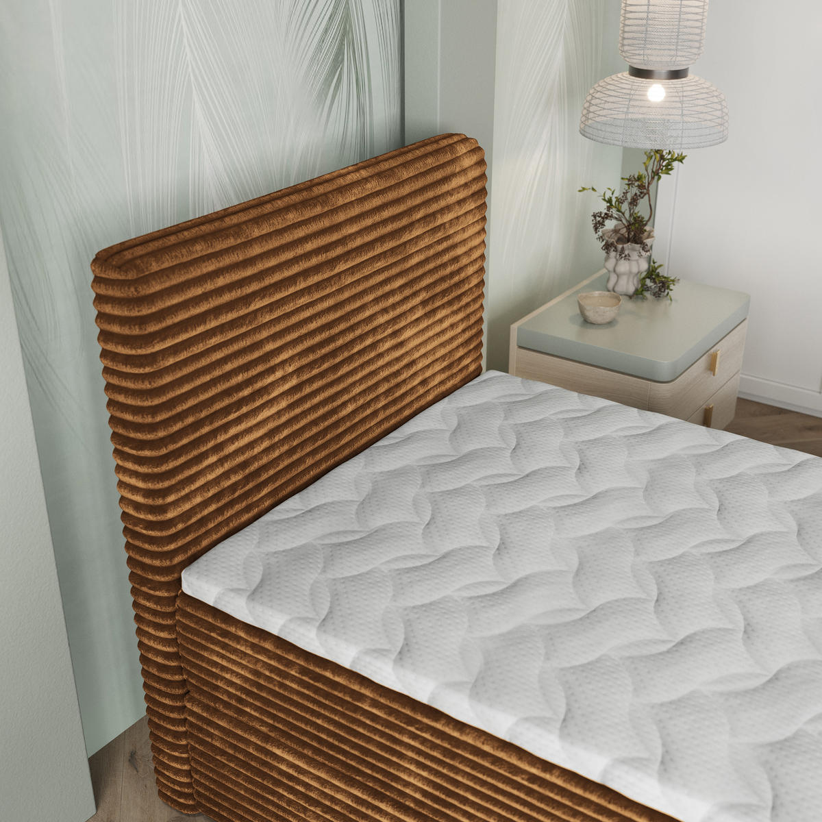 BOXBETT PISA 80 80x200 cm mit Matratze und Topper, H2+H3 - Kupferfarben - Kupferfarben, Holz (80/200cm) - MASSENO