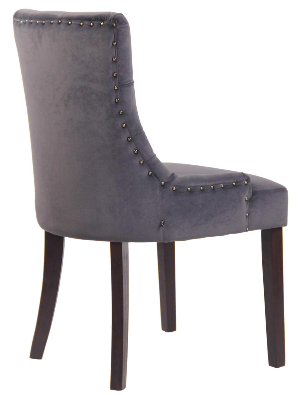ESSZIMMERSTUHL Aboli Samt, antik Dunkelgrau - Dunkelgrau/Dunkelbraun, Holz/Textil (55/92/58cm) - TPFLiving