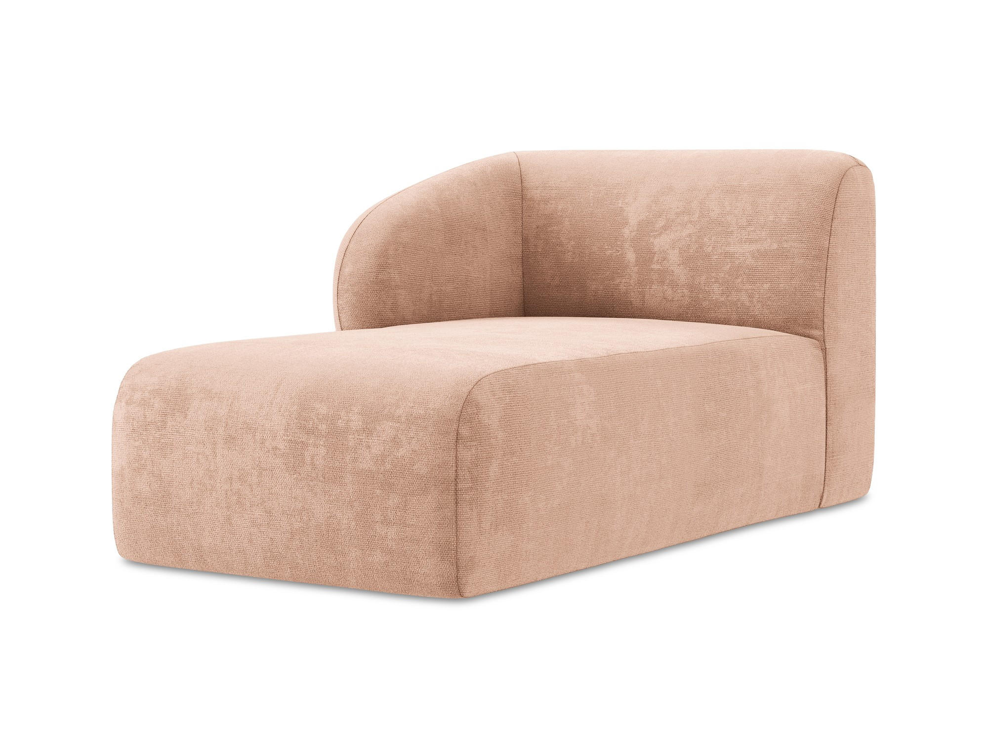 SOFAELEMENT Links Chenille Stoff Pink - Koralle/Schwarz, Holzwerkstoff/Kunststoff (91/75/166cm) - Makamii