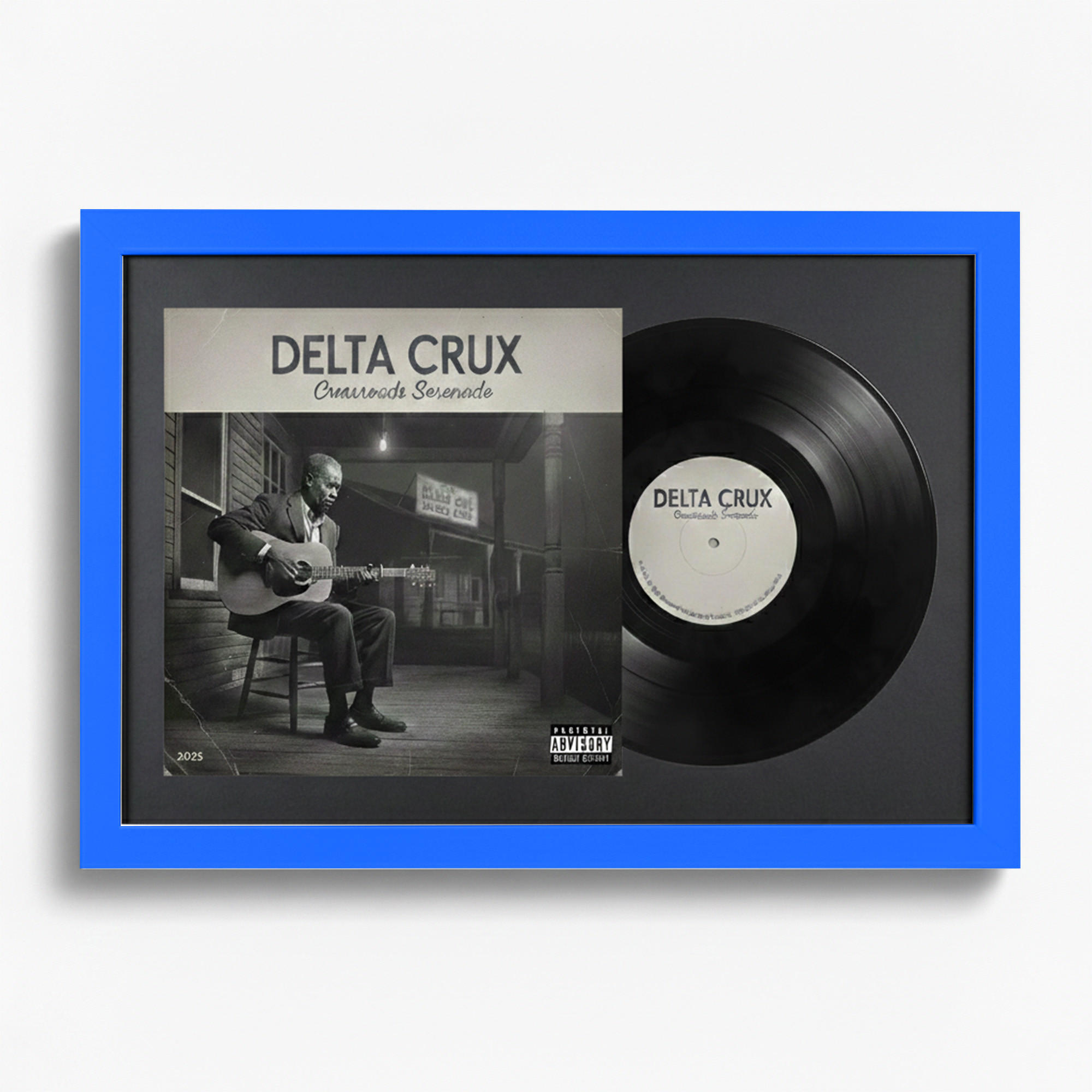 SCHALLPLATTEN BILDERRAHMEN 40/60 2er Set - Blau, Holz (60/40cm) - K-Möbel