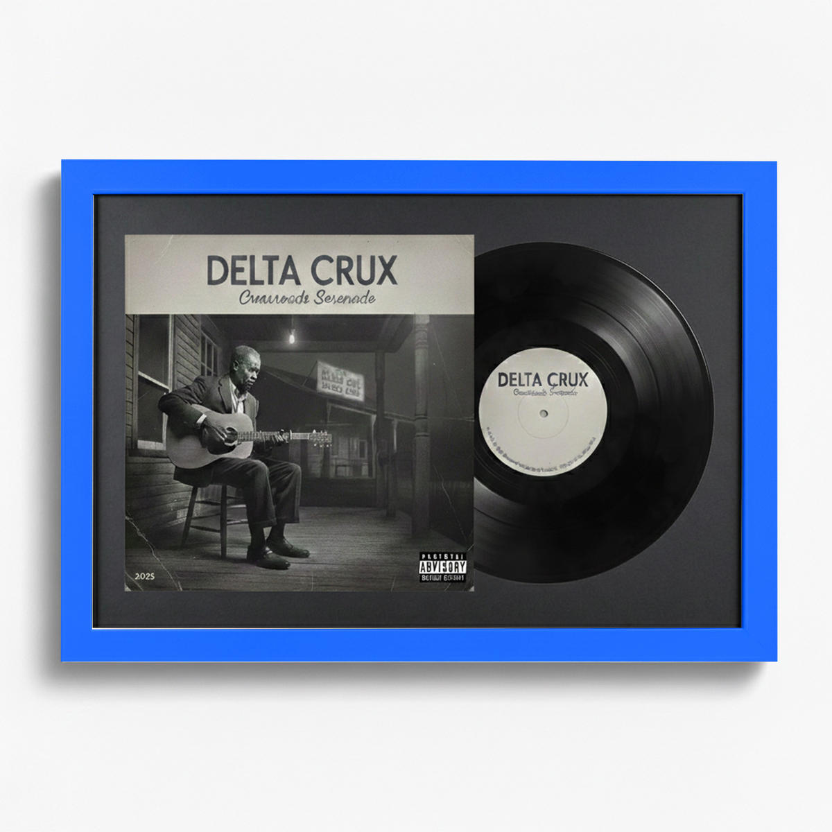 SCHALLPLATTEN BILDERRAHMEN 40/60 2er Set - Blau, Holz (60/40cm) - K-Möbel