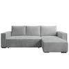 ECKSOFA CUDDY L, Eckcouch in L-Form mit Schlaffunktion und Bettkasten, Farbe: Grau, Cordstoff, Ottomane Rechts - Grau, Textil (240/140cm) - Storez24