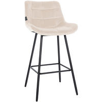 BARHOCKER Samt creme - Creme/Schwarz, Textil/Metall (49/104/56cm) - CLP