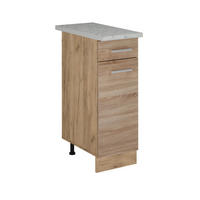 KÜCHENUNTERSCHRANK R-Line Sonoma 30 cm AP Marmor - Honigeiche/Eiche Wotan, Holzwerkstoff (30/81.6/60cm) - Vicco