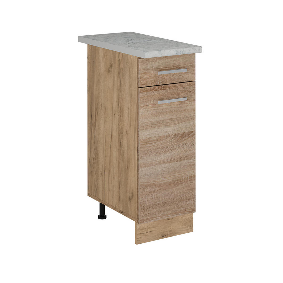 KÜCHENUNTERSCHRANK R-Line Sonoma 30 cm AP Marmor - Honigeiche/Eiche Wotan, Holzwerkstoff (30/81.6/60cm) - Vicco