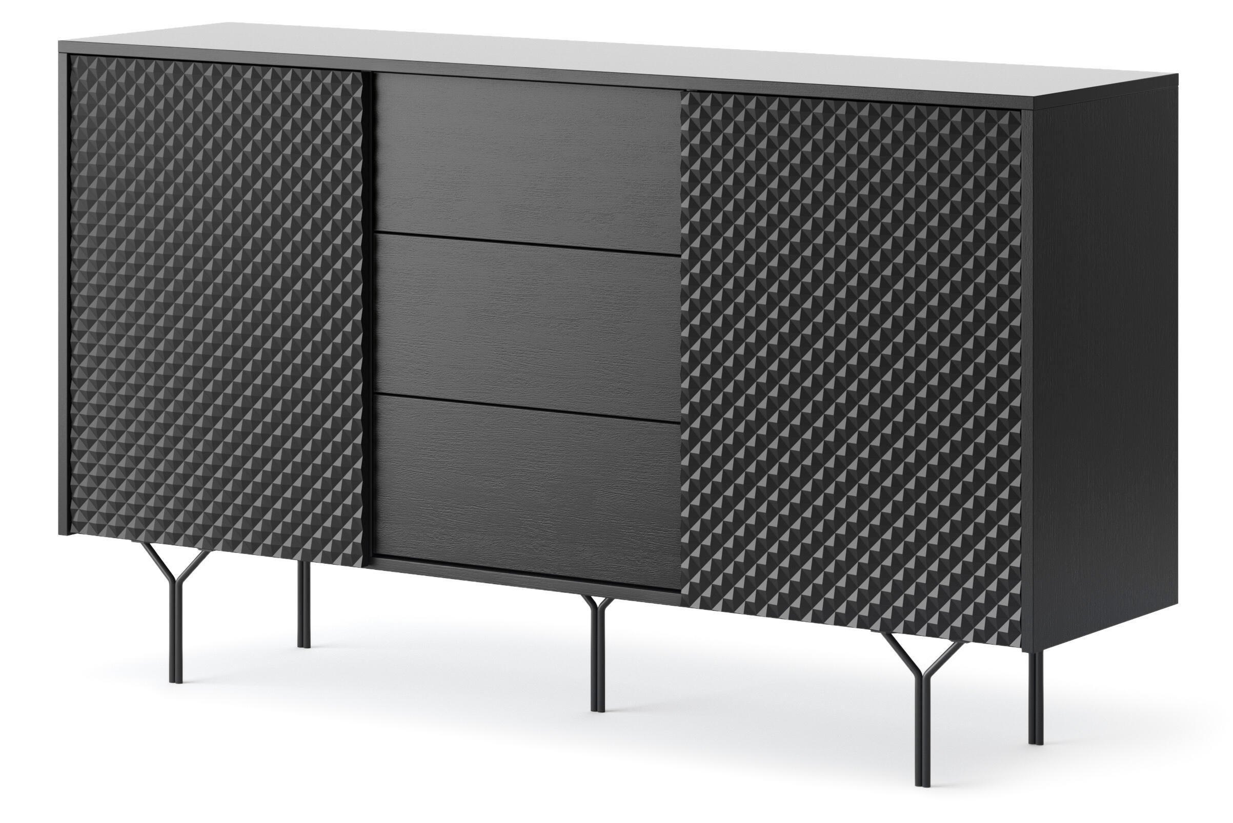 SIDEBOARD SCHWARZ - Schwarz, Holzwerkstoff (144/83/38cm) - FURNLUX