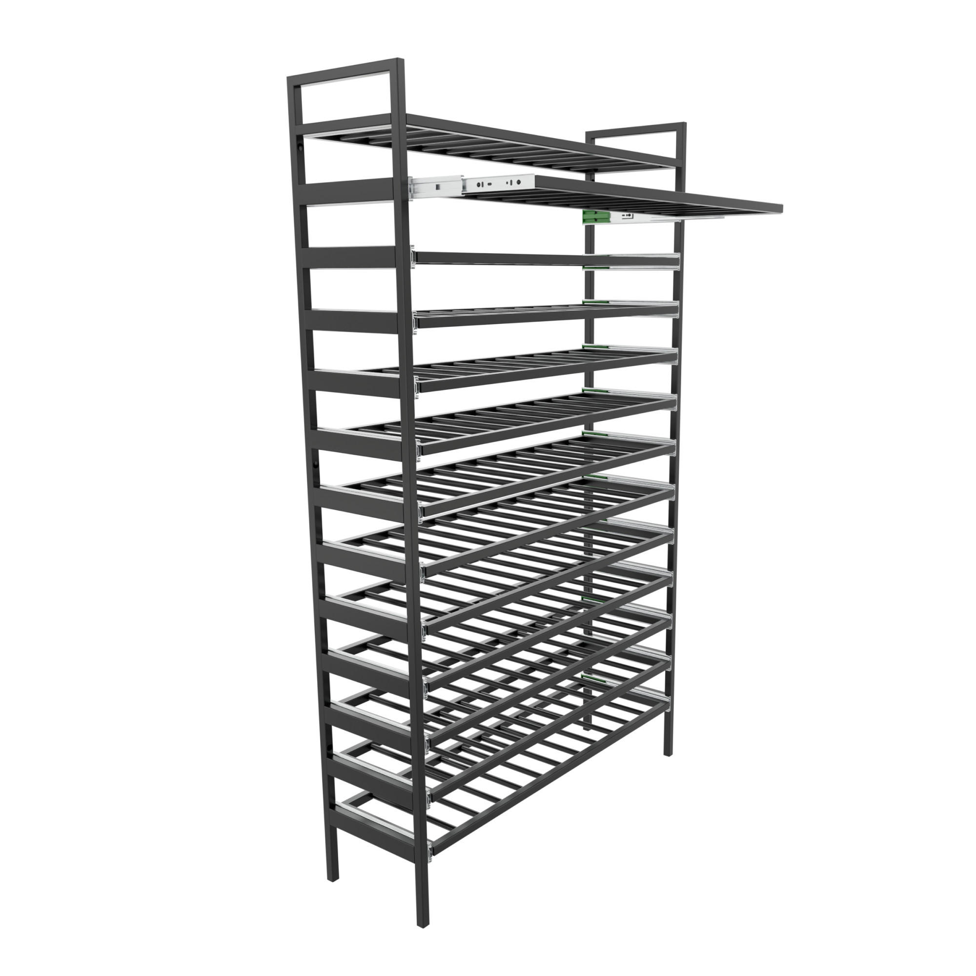 WEINREGAL Amarone Metall,Schwarz, Für 156 Weinflaschen 170/100/30cm - Schwarz, Metall (30/170/100cm) - Metalo Pro