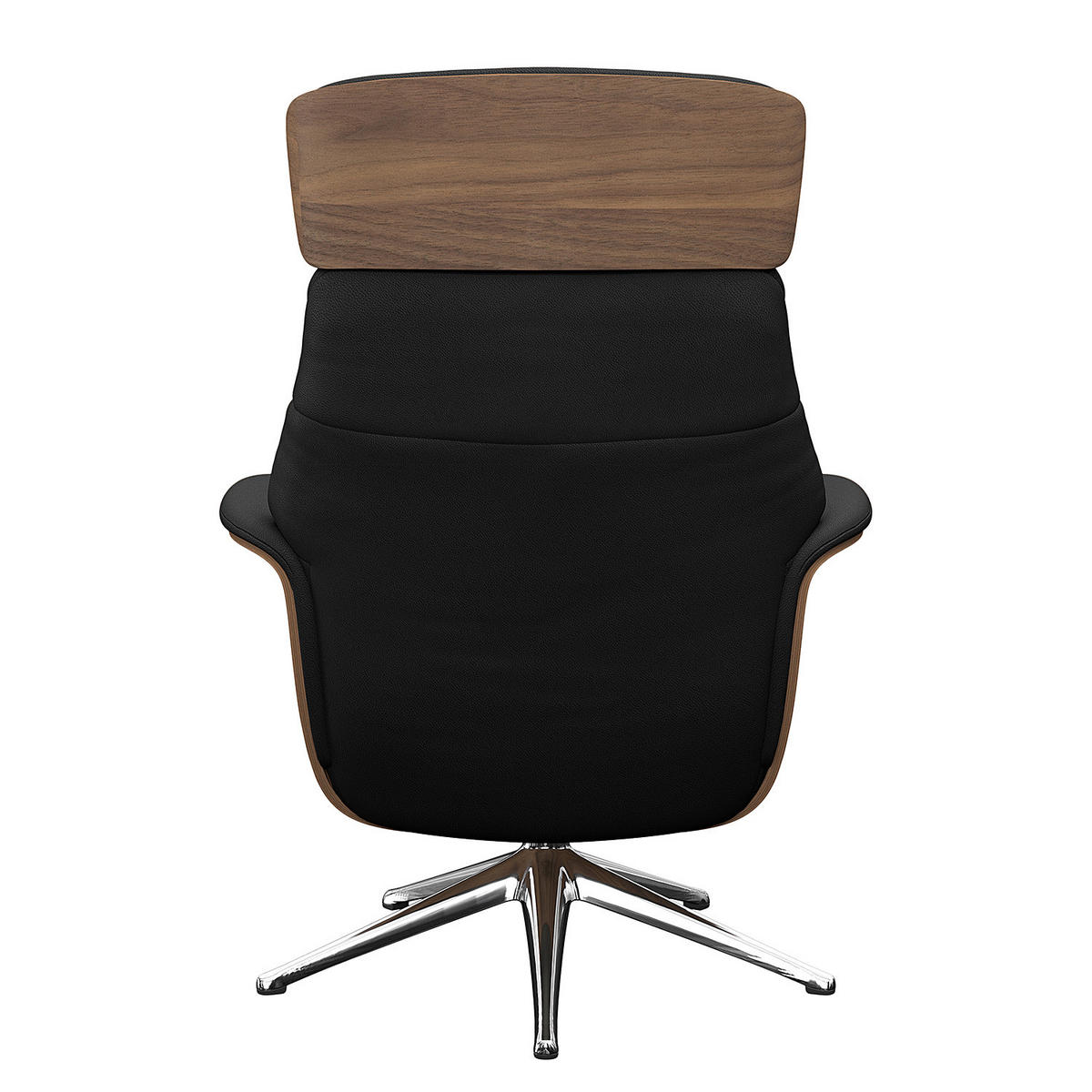 RELAXSESSEL - Echtleder - Chromfarben/Schwarz, Leder/Metall (83/110/83cm) - home24