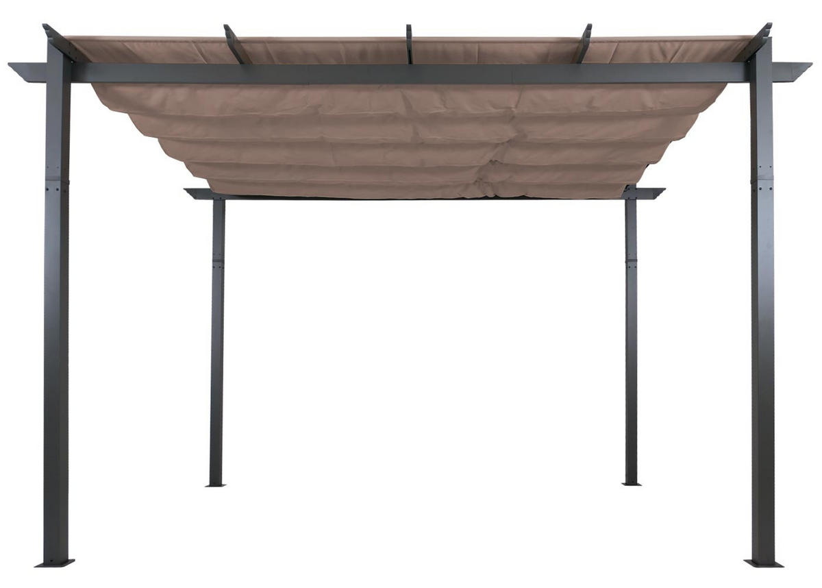 PERGOLA Aluminium 4x3m Taupe - Taupe, Metall (400/240/300cm) - BERLINLODGE