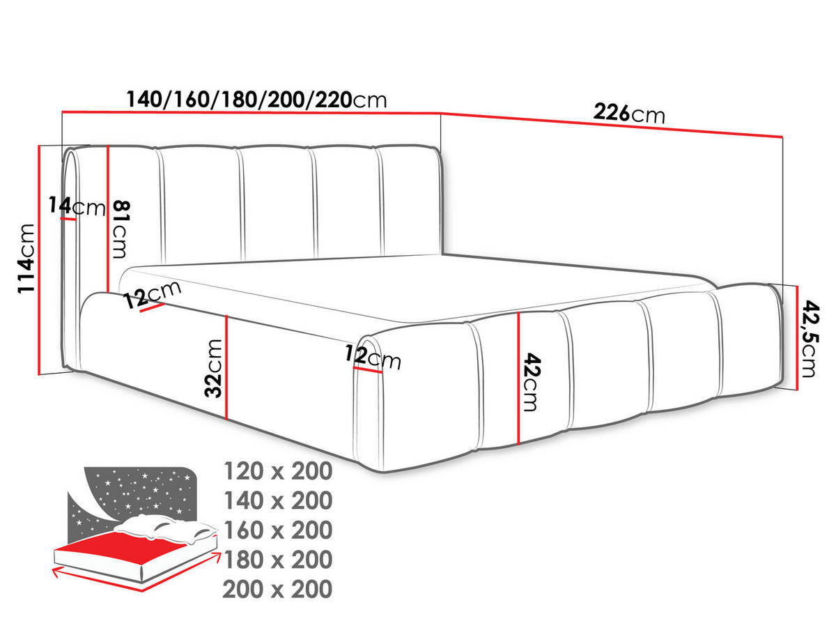 POLSTERBETT Lewis - Rosa, Holz/Holzwerkstoff (160/200cm) - MIRJAN24