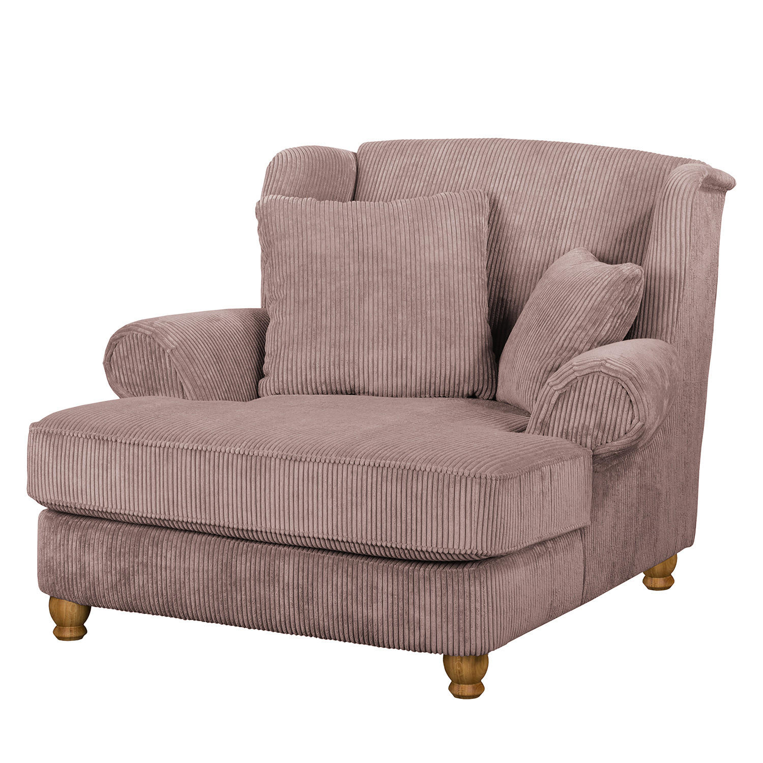 XXL SESSEL - Cord - Mauve, Textil (135/100/128cm) - home24