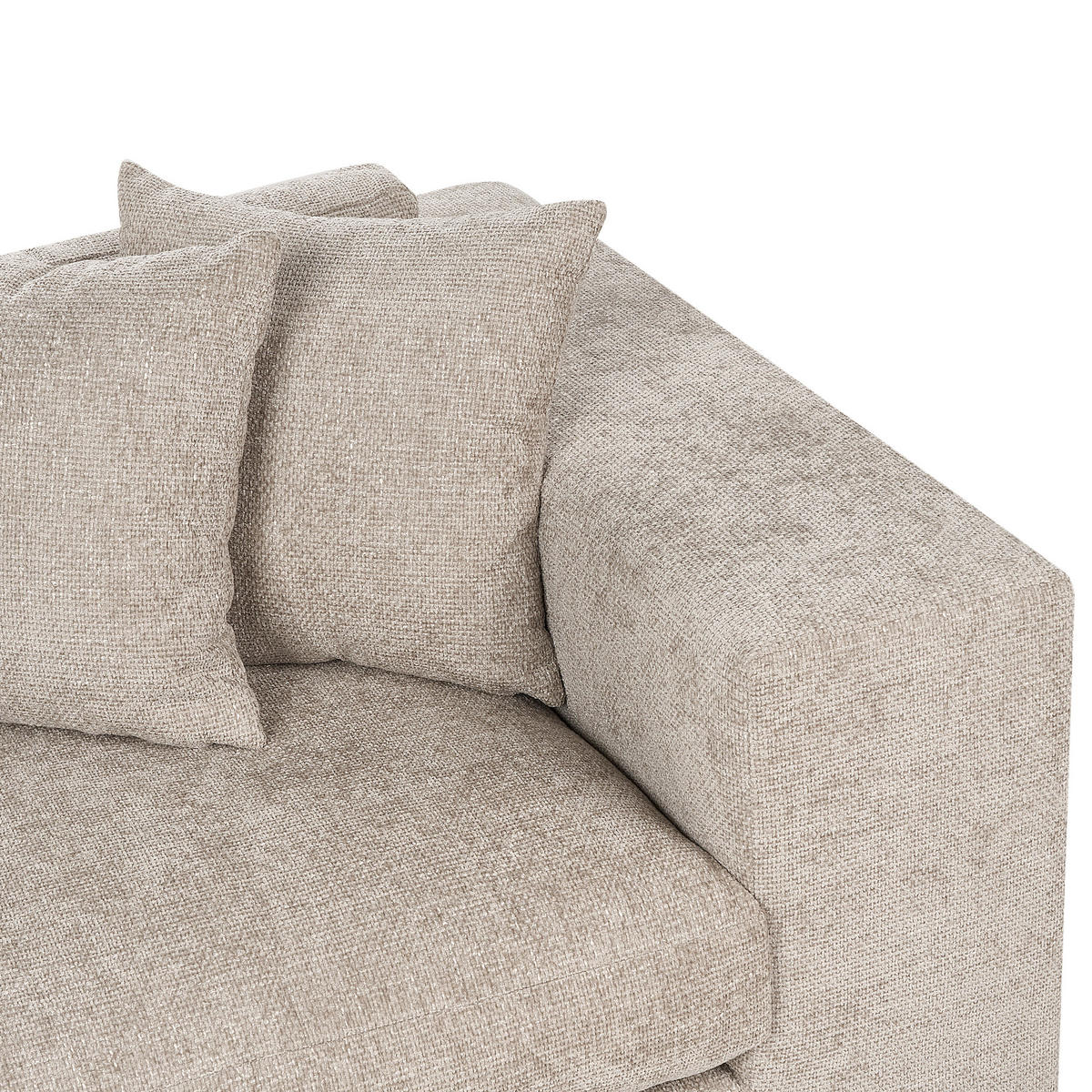 3-SEDEŽNI KAVČ sivo rjava z blazinami Glorvika II - bež, tekstil (240/58/120cm) - Beliani