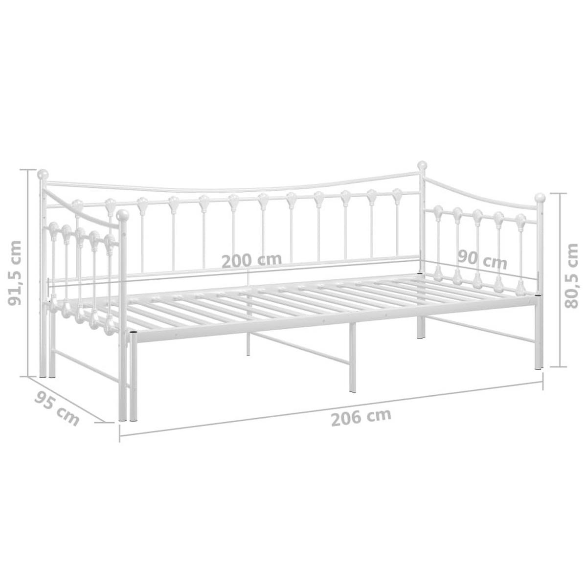 AUSZIEHSOFA Bettgestell Weiss Metall 90/200 Cm - Weiß, Leder (90/200cm) - vidaXL