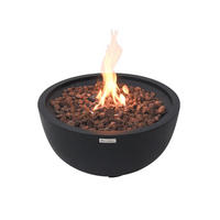 FEUERSTELLE Jefferson in Beton-Optik schwarz aus Faserbeton - Schwarz, Stein (73/43/73cm) - Elementi