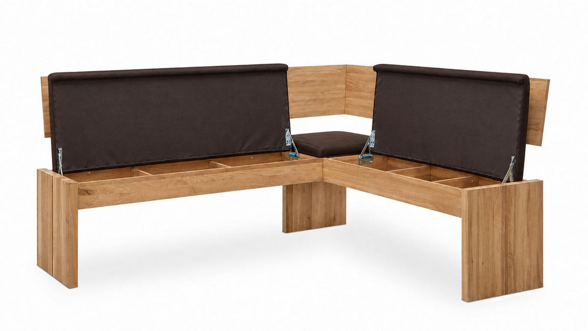 ECKBANK mit Truhe Dani 1 für 5 Personen Massivholz Wildeiche/Braun - Wildeiche/Braun, Holz (192/167cm) - 58aufmkessel