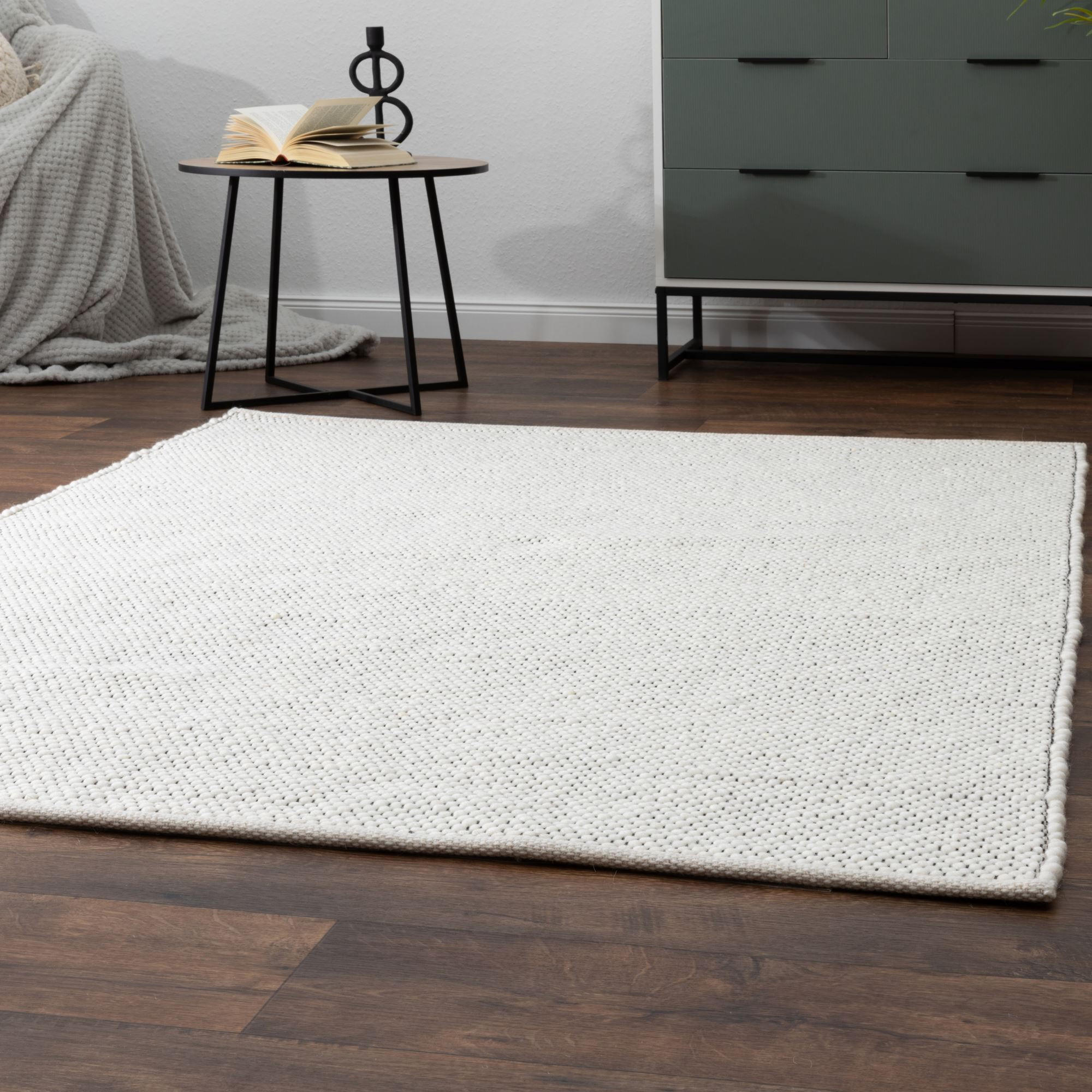 HANDWEBTEPPICH 130/130 cm Benin - Creme, Naturmaterialien (130/190cm) - Steffensmeier