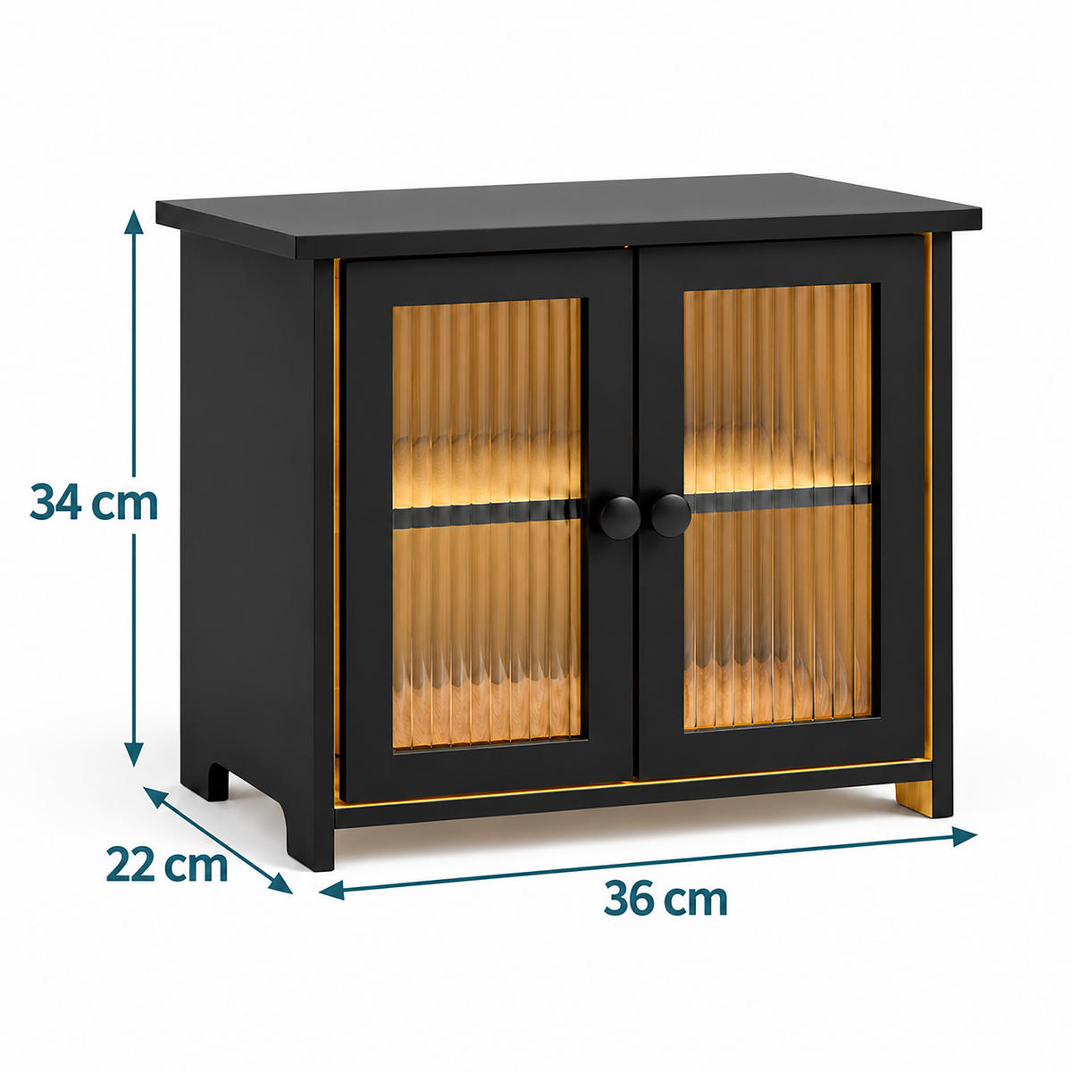 BROTKASTEN Schwarz Bambus 2 Etagen Sichtfenster - Schwarz, Holz/Kunststoff (36/34/22cm) - Relaxdays