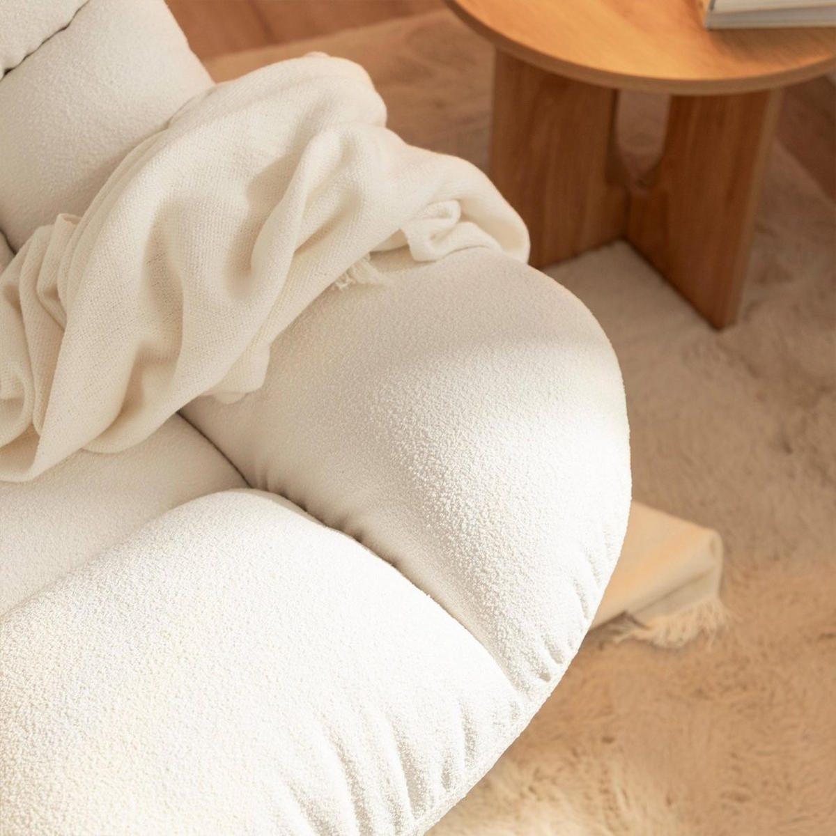 DREHSESSEL Kato Beige 77 cm x 86 cm - Beige, Textil (77/86/80cm)