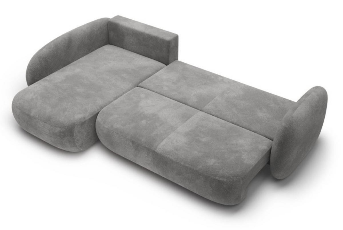ECKSOFA Dunkelgrau OLIVIO II Ausziehbar Links - Dunkelgrau/Grau, Textil (289/190cm) - Sepro Meble