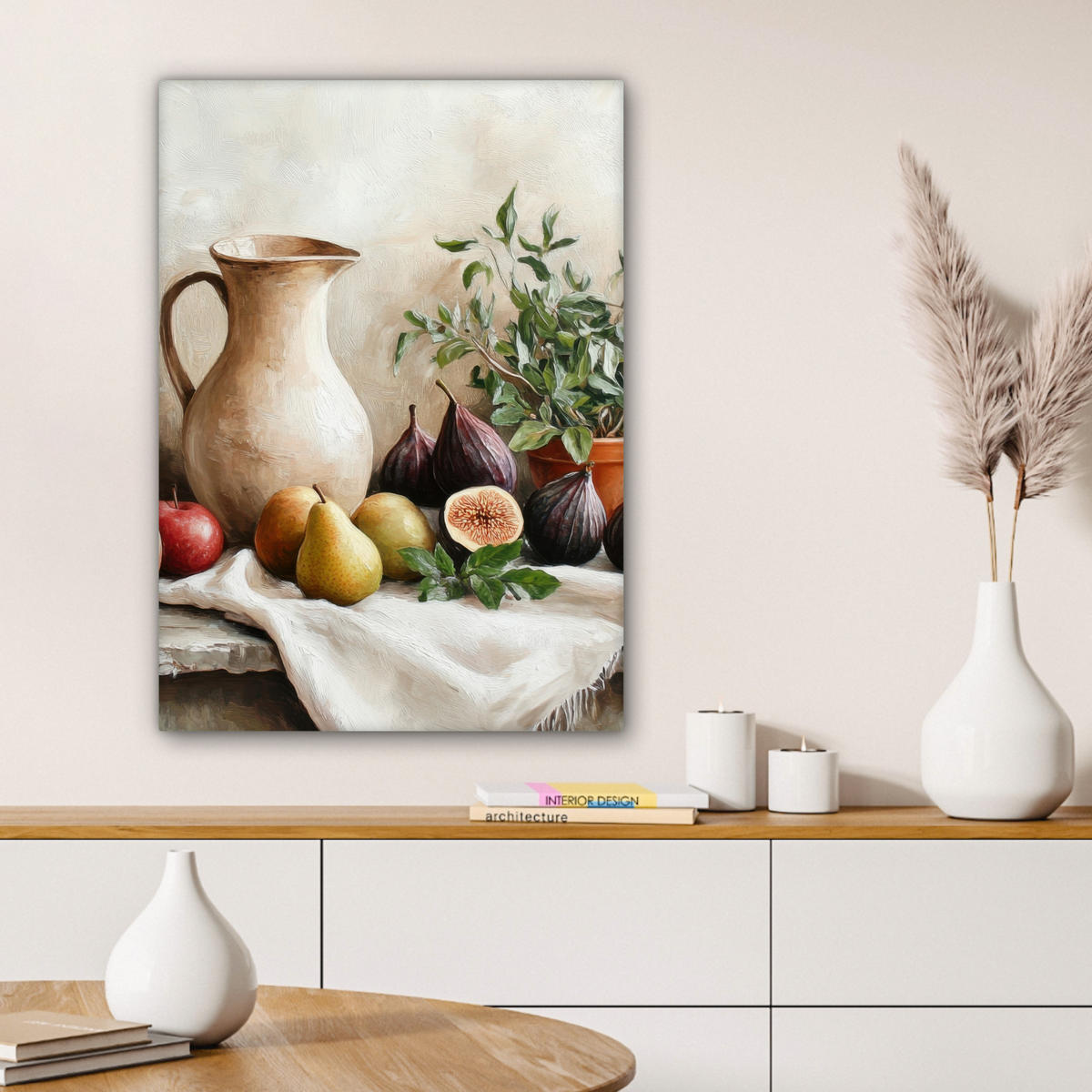 LEINWANDBILD Obst - Kräuter - Ländlich 60x80 cm - Naturfarben, Textil (60/80cm) - MuchoWow