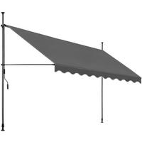 KLEMMMARKISE MIT HANDKURBEL , wasserabweisend, schwarz/grau - Schwarz/Grau, Textil (400/304/180cm) - tectake
