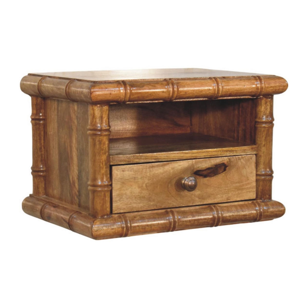 NACHTKASTEN Mit Amber Oak Finish, 1 Schublade, 1 Ablage - Braun, Holz (44/30/32cm)