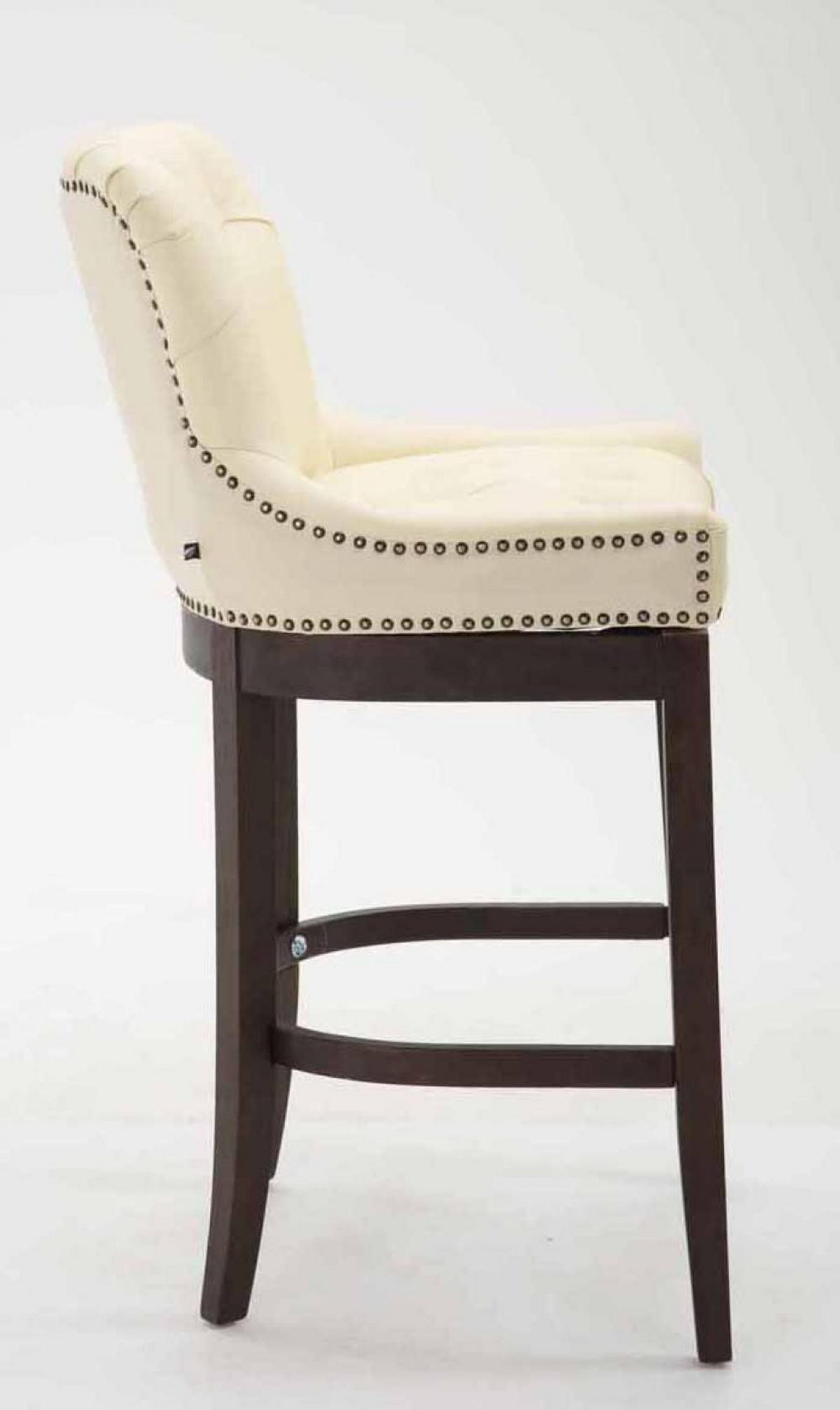 BARHOCKER 2er Set Echtleder creme - Creme, Leder/Holz (55/109/57cm) - CLP