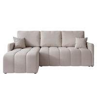 ECKSOFA LUPOO mit Schlaffunktion und Bettkasten Hellgrau - Hellgrau, Holzwerkstoff/Kunststoff (213/152cm) - Idohome