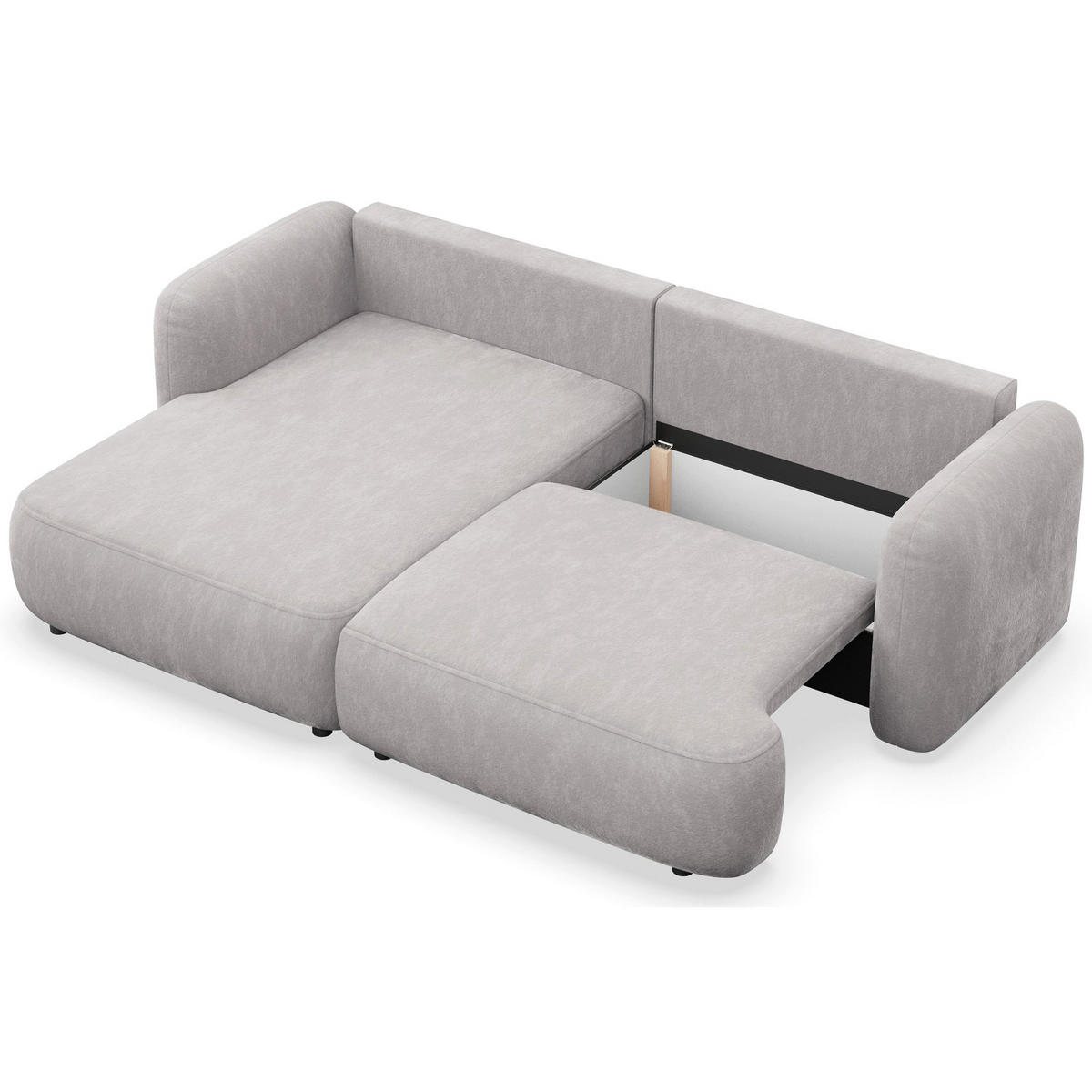 ROHOVÁ SEDAČKA Tvoya světle šedá žinylka - černá/světle šedá, textil/plast (267/175cm) - Selsey