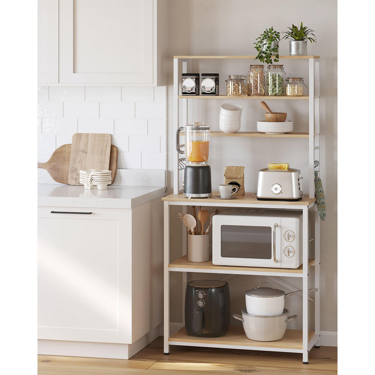 KÜCHENREGAL BUDAPEST - Weiß, Metall (80/167/40cm) - Hansiro